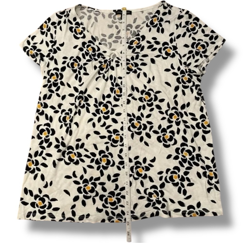 LANE BRYANT Stretch Tee - White Floral 10/12 - Picture 7 of 8